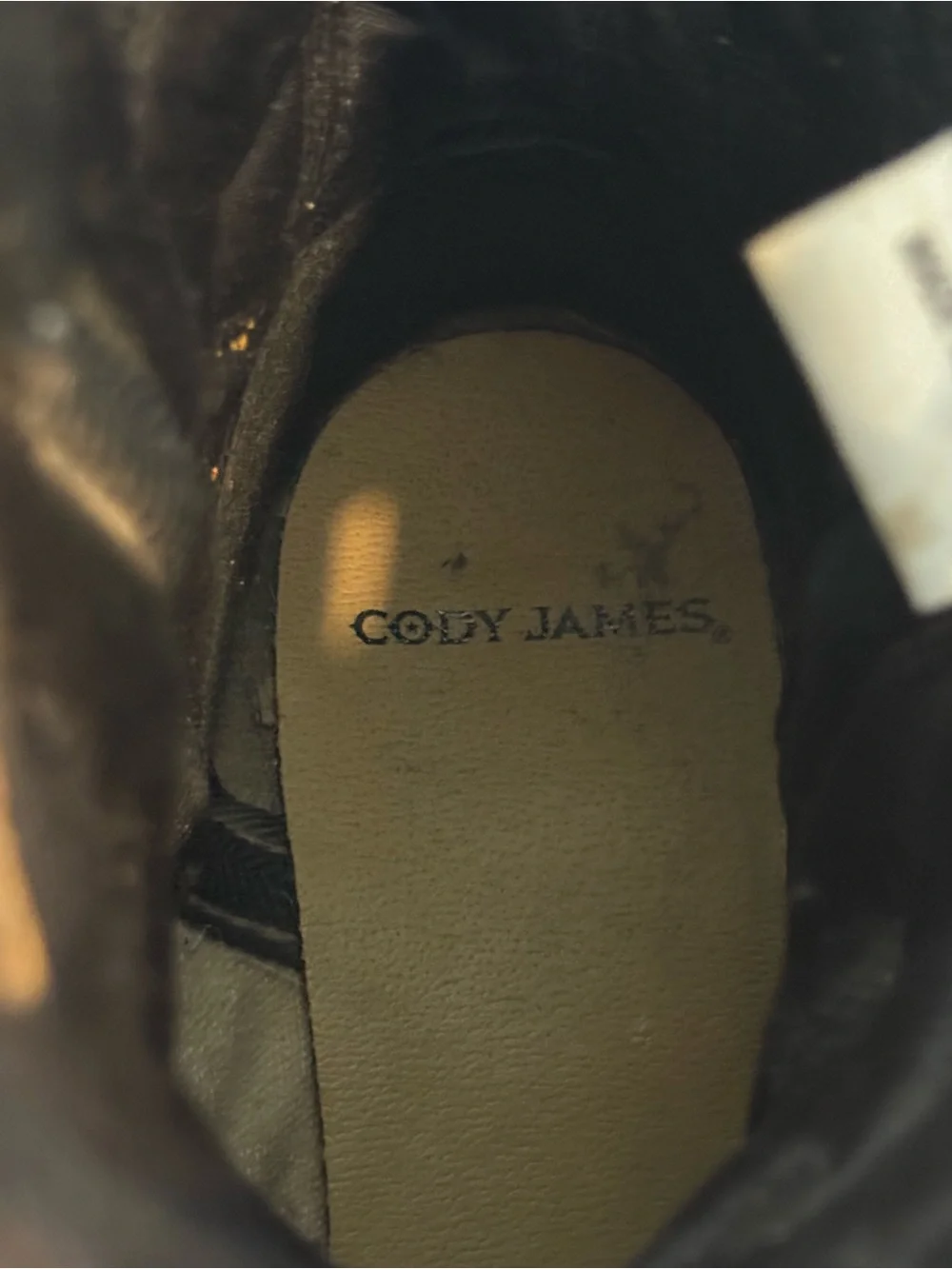 Big kid Cody James Brown Leather Western Pull-On Boots - Black Shaft
